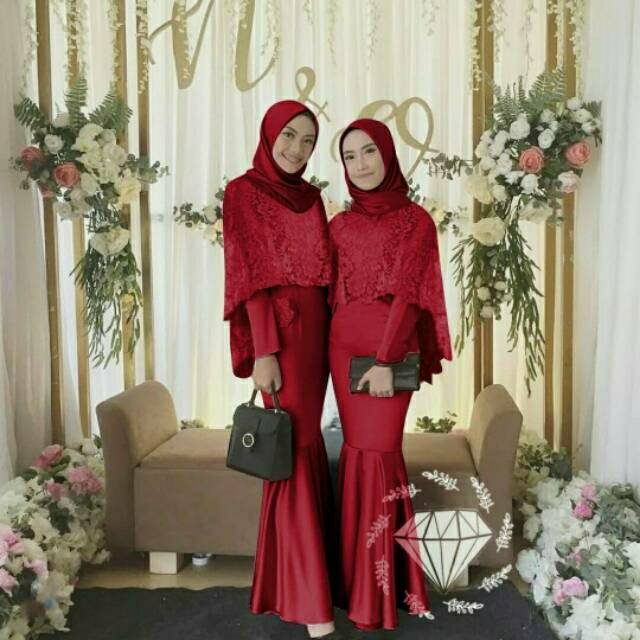 MAXY AZKA MERMAID, BRUKAT, VELVET, GAMIS, HIJAB, MUSLIM, DRESS