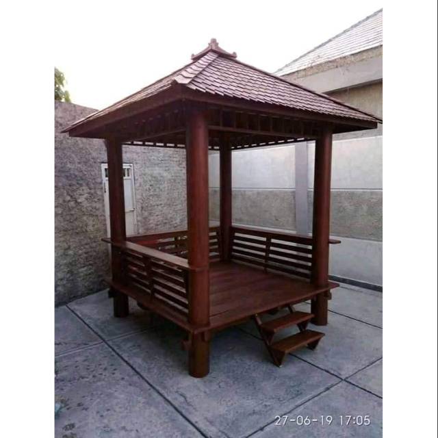 Gazebo Minimalis Kayu Kelapa permeter permeter