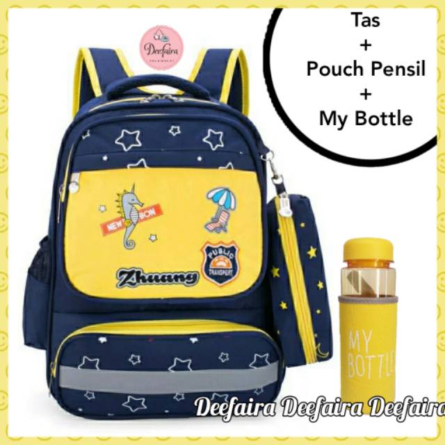 Tas Sekolah Anak Perempuan Backpack Wanita Set 3in1