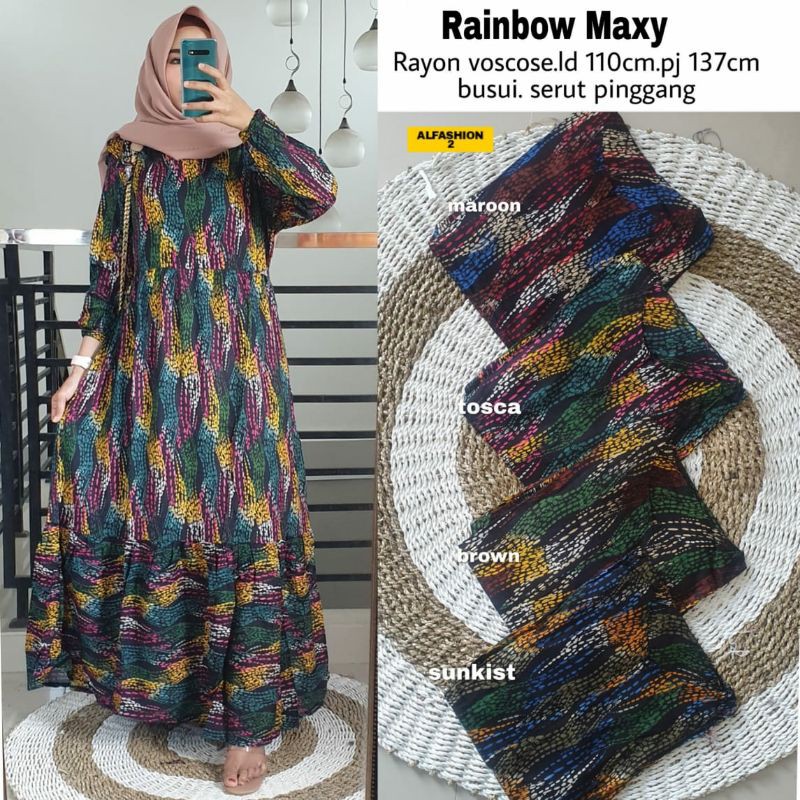 MAXY RAINBOW GAMIS WANITA ALFASHION