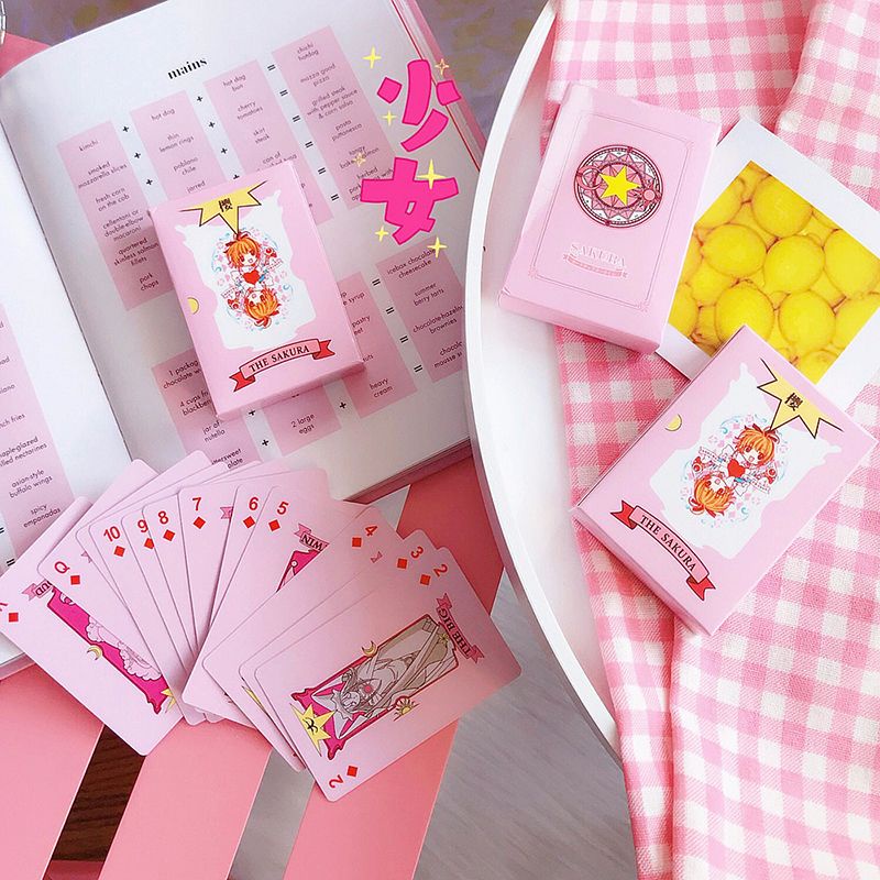 CSRM Kartu Remi Cardcaptor Sakura Anime Poker Cardcaptor Sakura Cards Premium Permainan Papan 54 Sheets