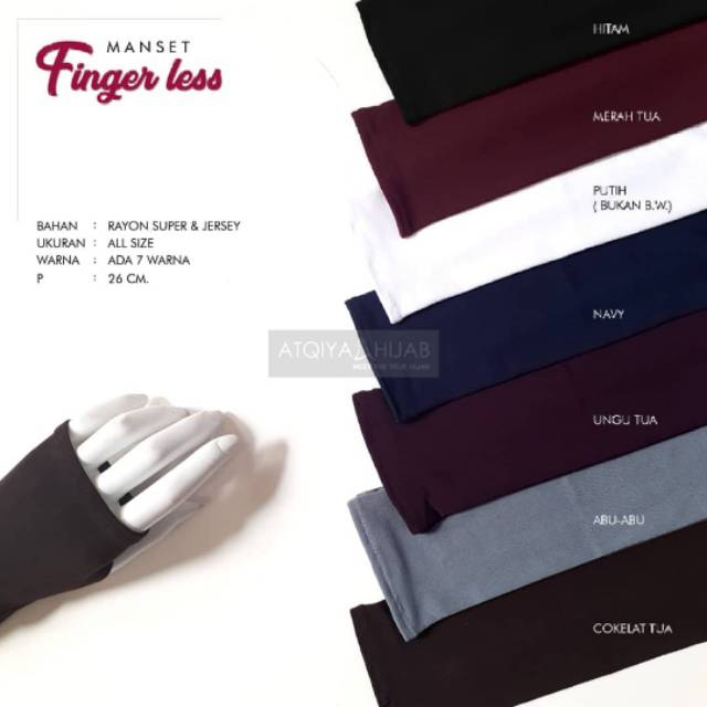 Handshock Tangan Fingerles / Sarung tangan muslimah / Manset Polos