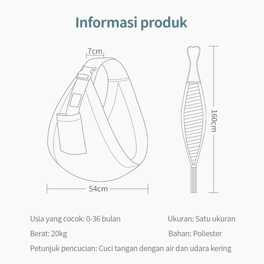 Aikoky Gendongan bayi samping/Multifungsi baby carrier newborn
