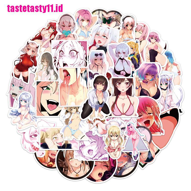 100pcs Stiker Desain Anime Girls Waifu DIY Untuk Motor Skateboard Laptop