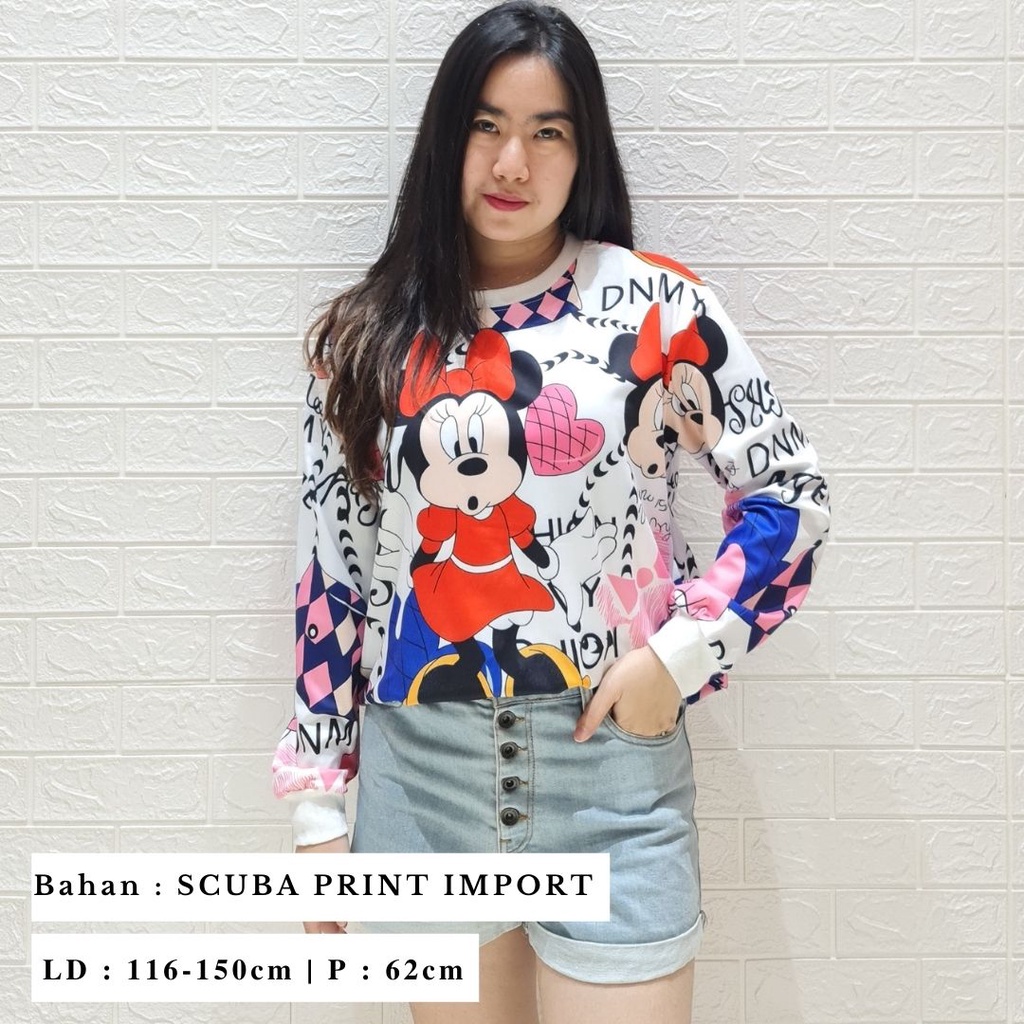 3473 kaos sweater minnie yuhu import