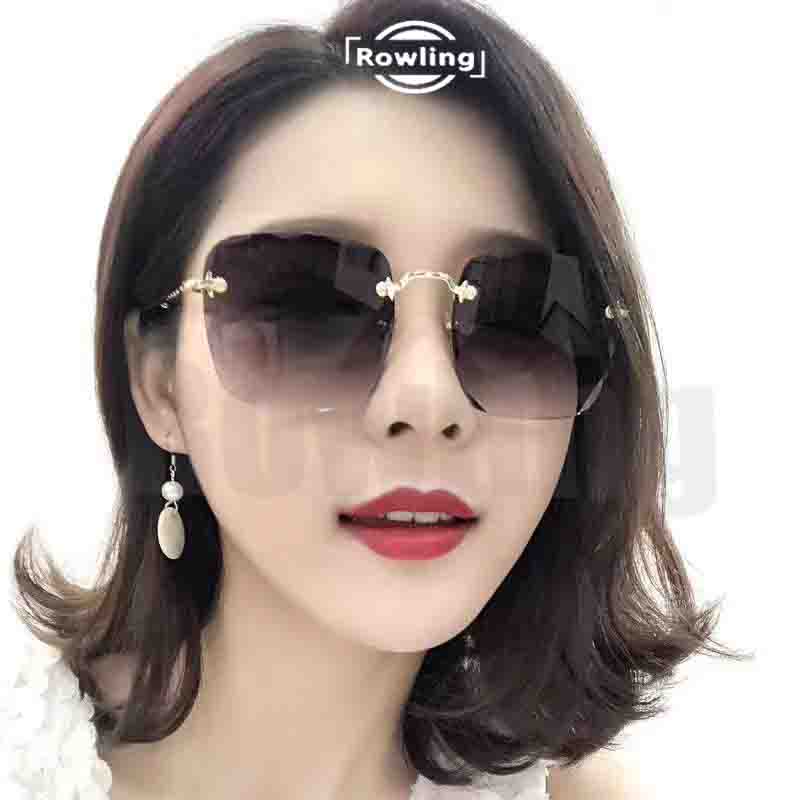 Rowling(Ka-130)  Sunglasses  Kacamata Hitam Kotak No frame  Titanium Women Sunglasses New Arrival Import Kacamata Fashion