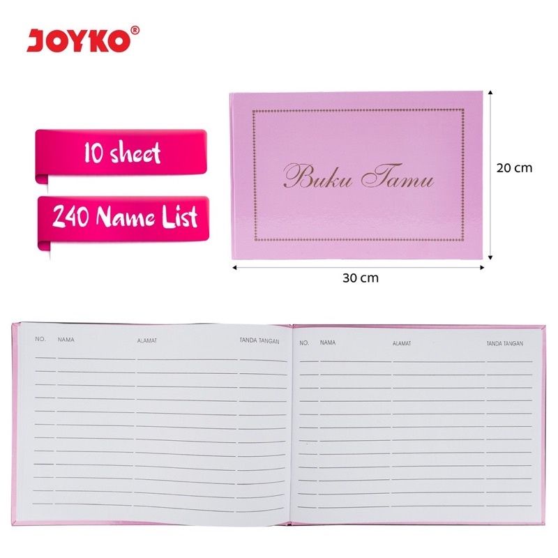 Guest Book Buku Tamu Daftar Undangan Pink Joyko GB-2030-5