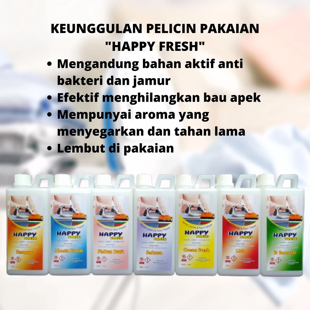 Pelicin Pakaian HEMAT PLUS 1 Liter Pewangi Laundry Parfum Londry Wanginya Tahan Lama Pengharum Baju Anti Apek dan Jamur