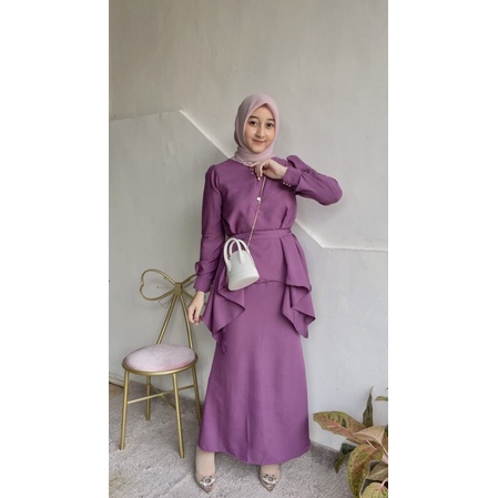 ADIBA- Cassandra Set Rok Terbaru 2022 / Almira Set Tunik / Setelan Baju Lebaran Ada Size