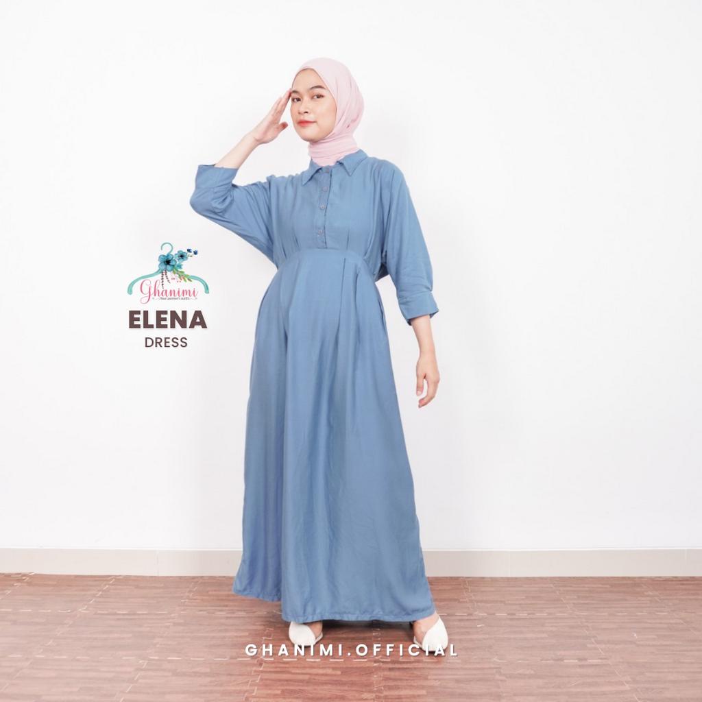 Ghanimi - Elena Dress / Gaun Rayon Polos / Dress Rayon / Dress Polos / Gamis Polos / Gamis Panjang / Dress Casual / Gamis Polos / dress kondangan / gamis kondangan / gamis terbaru