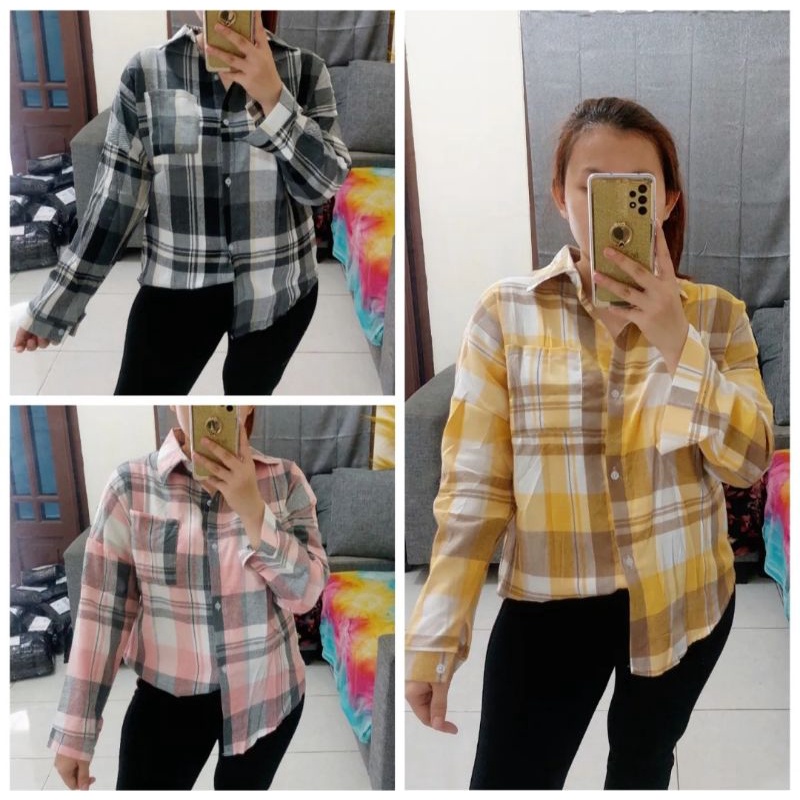 NEW KEMEJA FLANEL IMPORT / KEMEJA WANITA MURAH / KEMEJA KOTAL FLANEL