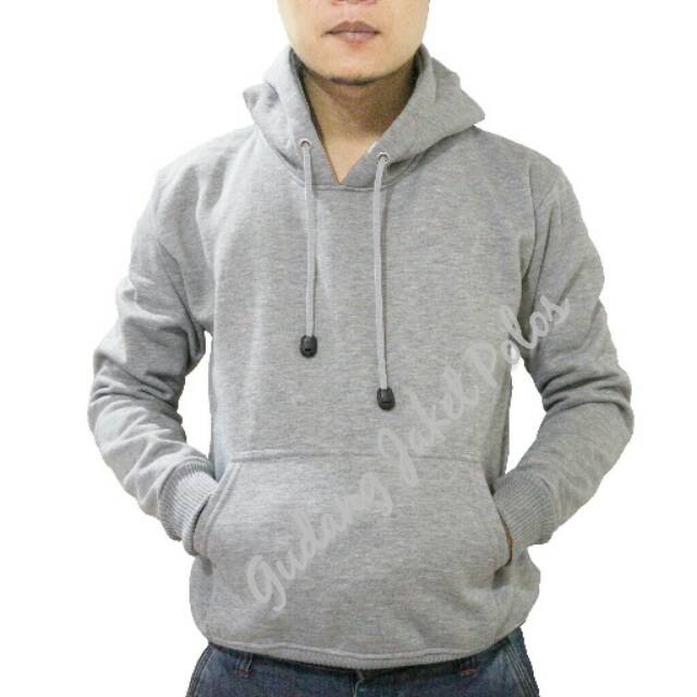 Jaket Sweater Polos Hoodie Jumper Abu Misty Muda | Shopee Indonesia