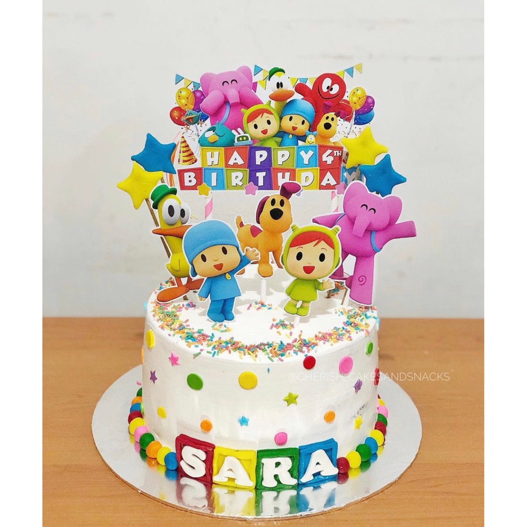 Pocoyo Topper Cake Birthday / Hiasan Kue Ulang Tahun