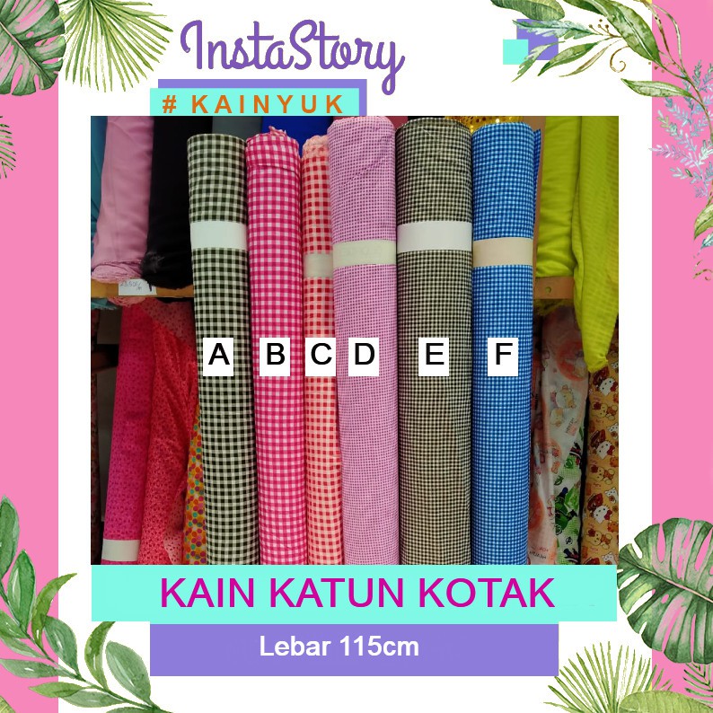 Kain Katun Polkadot Onde Salur Garis Kotak Premium Shopee Indonesia