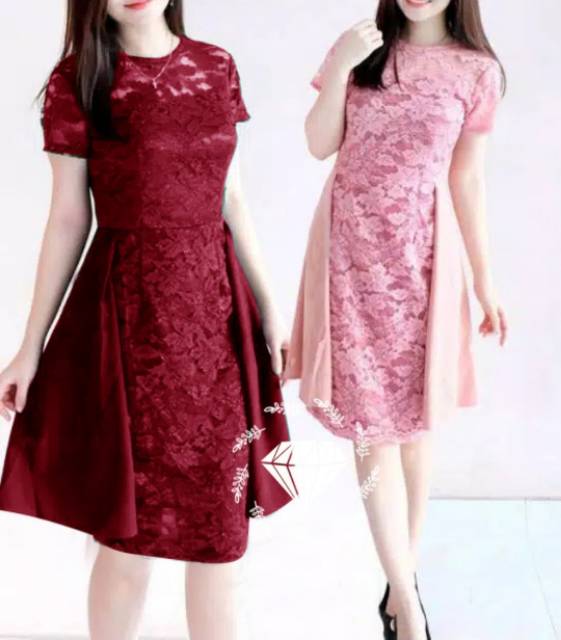 2 UKURAN L DAN XL DRESS ANASTASIA BRUKAT CORNELI FASHION ADA VIDEO REAL PICT MR