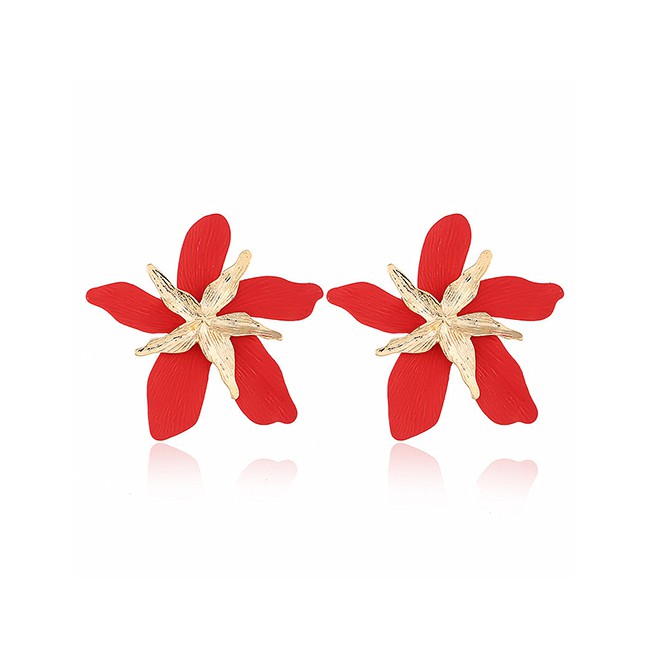 LRC Anting Tusuk Fashion Alloy Large Flower Earrings F6716X