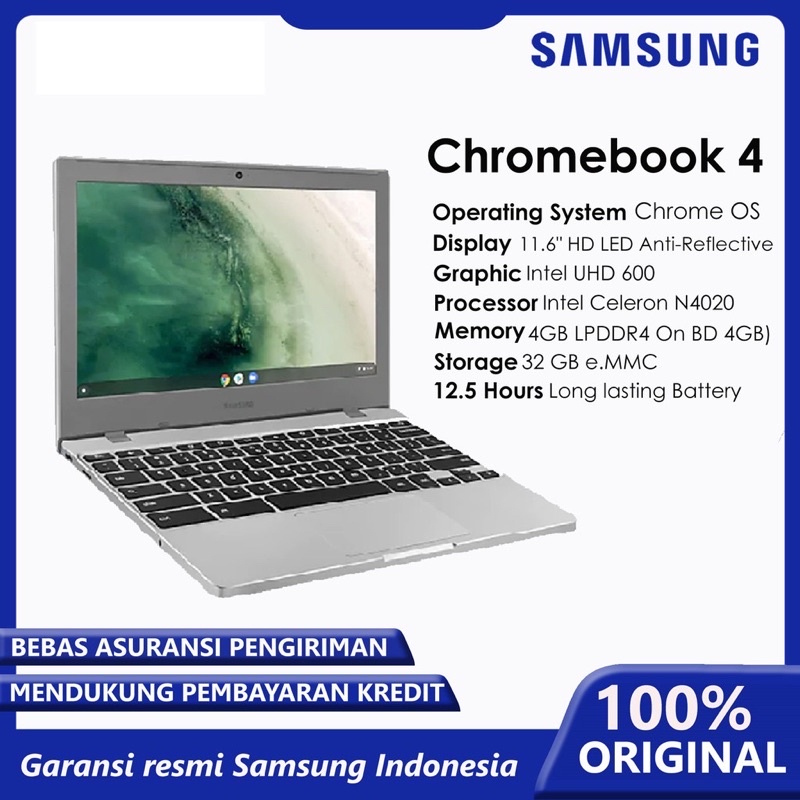 Samsung Chromebook 4 Garansi Resmi (4 / 32 GB / 11,6”)