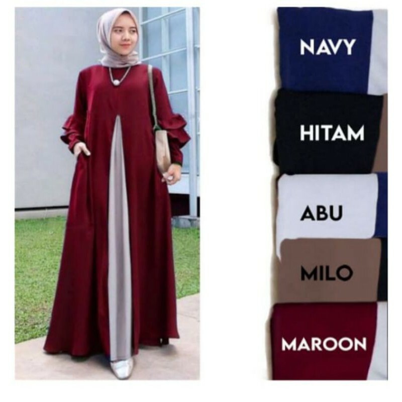 Baju Hamil Muslim Shopee - Harga Muslim Gamis Dress Hamil ...