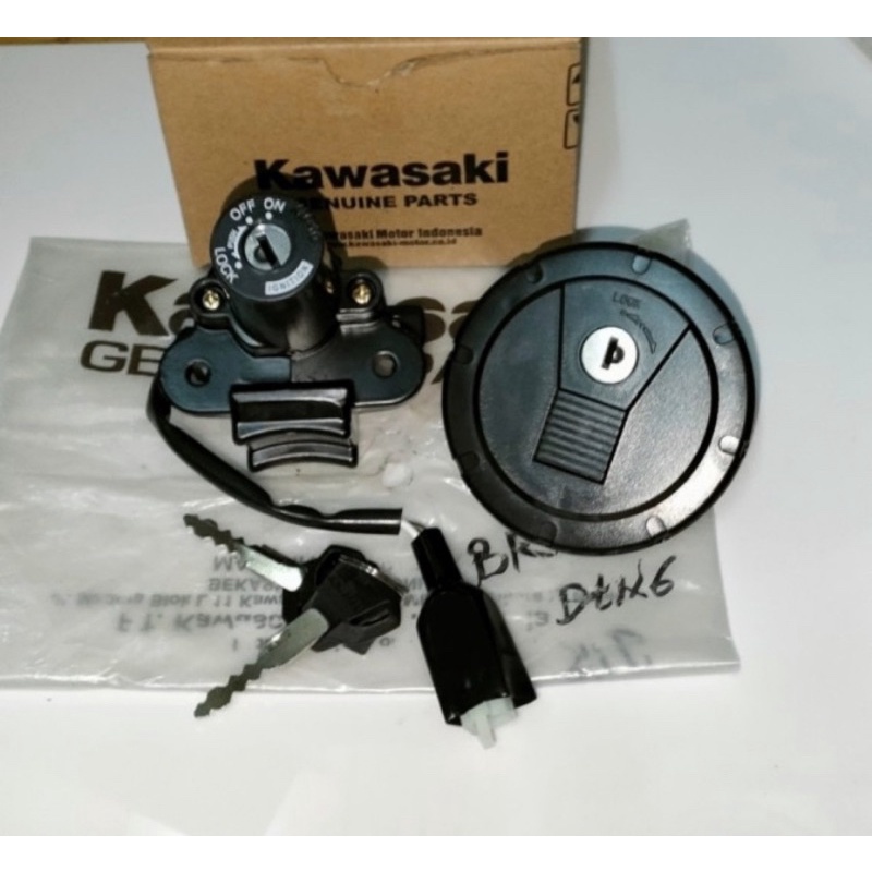 KUNCI KONTAK KLX 150 SET TUTUP TANK TANGKI ASSY KAWASAKI ORI 100% LOSEPACK
