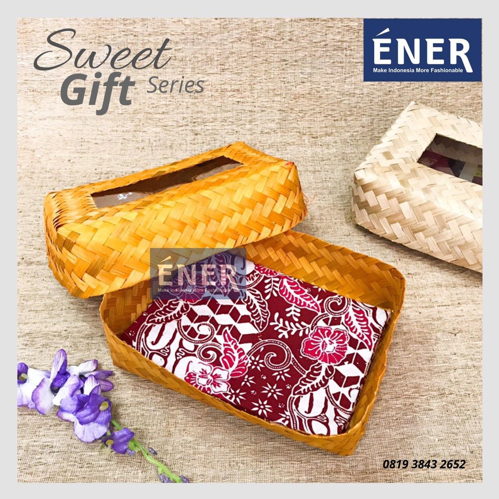 

Souvenir/Gift/Hampers Kain Batik Cap ENER + Box Anyaman Exclusive [PK1]