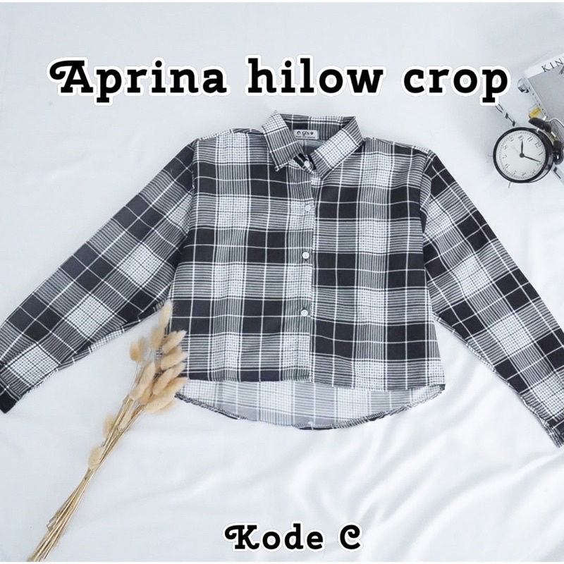 BEFAST - ZFS OOTD Wanita Kemeja ABRUL / APRINA HILOW CROP SHIRT / Kemeja Motif / Kemeja Lengan Panjang / Hem Motif Kotak-Kotak / Hem Casual / Kemeja Formal Remaja / Kemeja OOTD Wanita Terlaris