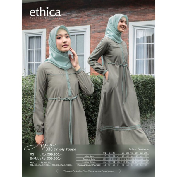 GAMIS ETHICA AYUMI 333 DUATY BLUE DAN SIMPLY TAUPE