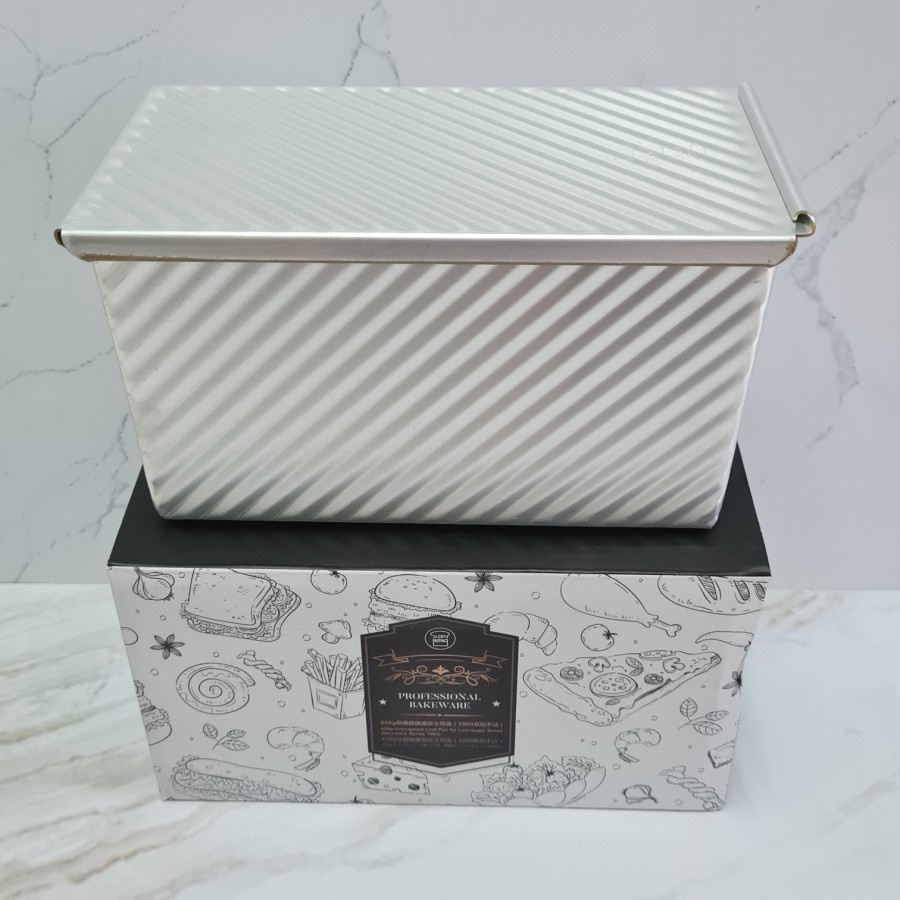 sanneng SN2048 450gr corrugated loaf pan for low sugar bread toast box