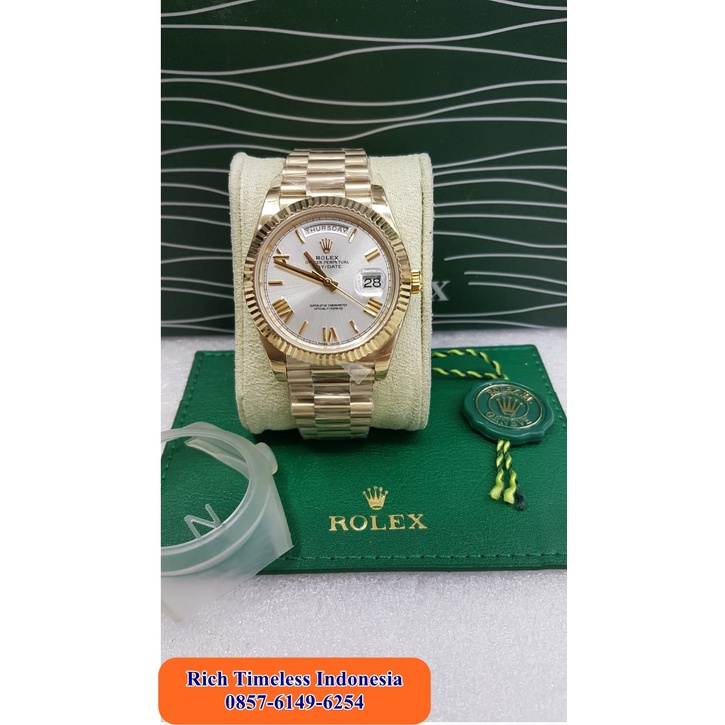Mega Sale  Jam Tangan Pria Keren Terbaru Rolex Daydate Romawi Brown Noob Swiss Clone Jam Tangan Impo