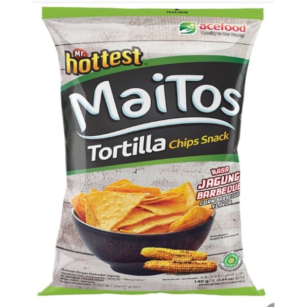 

Mr Hottest Maitos Tortilla Chips Snack Rasa Jagung Baberque 140gr