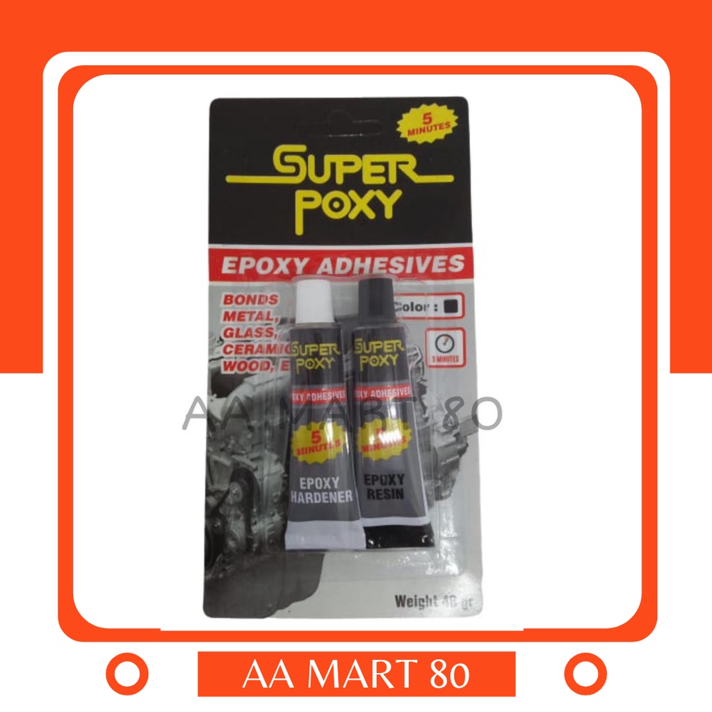 

lem besi 5 menit / lem epoxy hardener / lem campur hitam putih