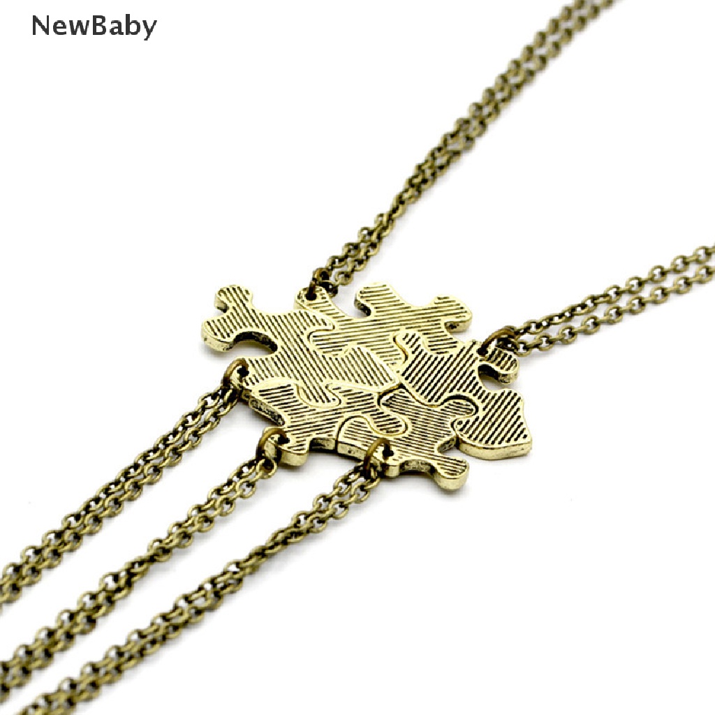 5pcs / 1 Set Kalung Rantai Liontin Puzzle Jigsaw Interlocking Untuk Sahabat