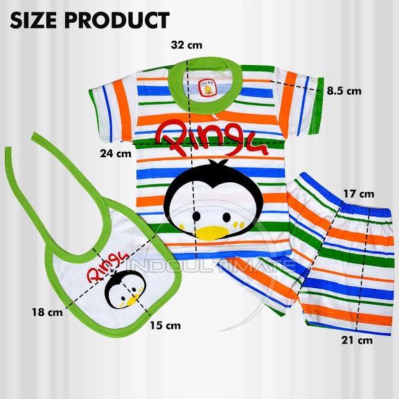 Kado Baju bayi Set BY SET-01 Kaos Bayi + Celana Bayi + Slaber Bayi Perlengkapan bayi baru lahir