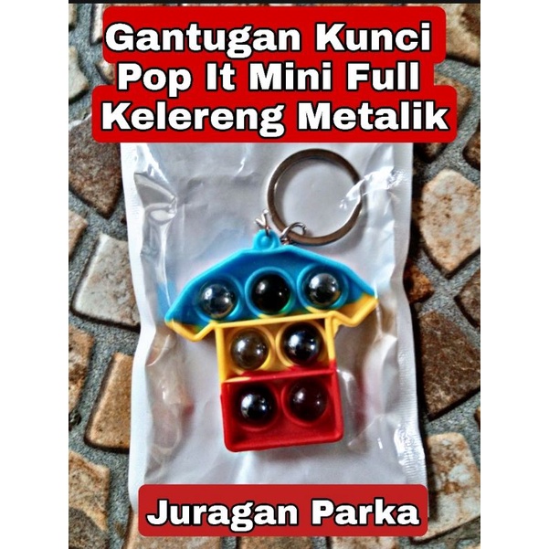 Gantungan Kunci Pop It Mini Bentuk Baju Full Kelereng Metalik