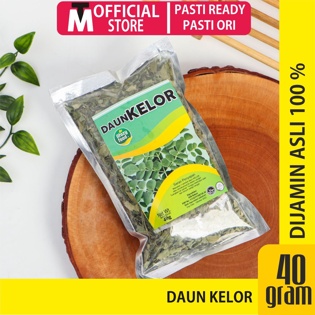 ILFAZY FOOD Teh Daun Kelor Moringa 50 gram gratis 1 gula aren 100 gram