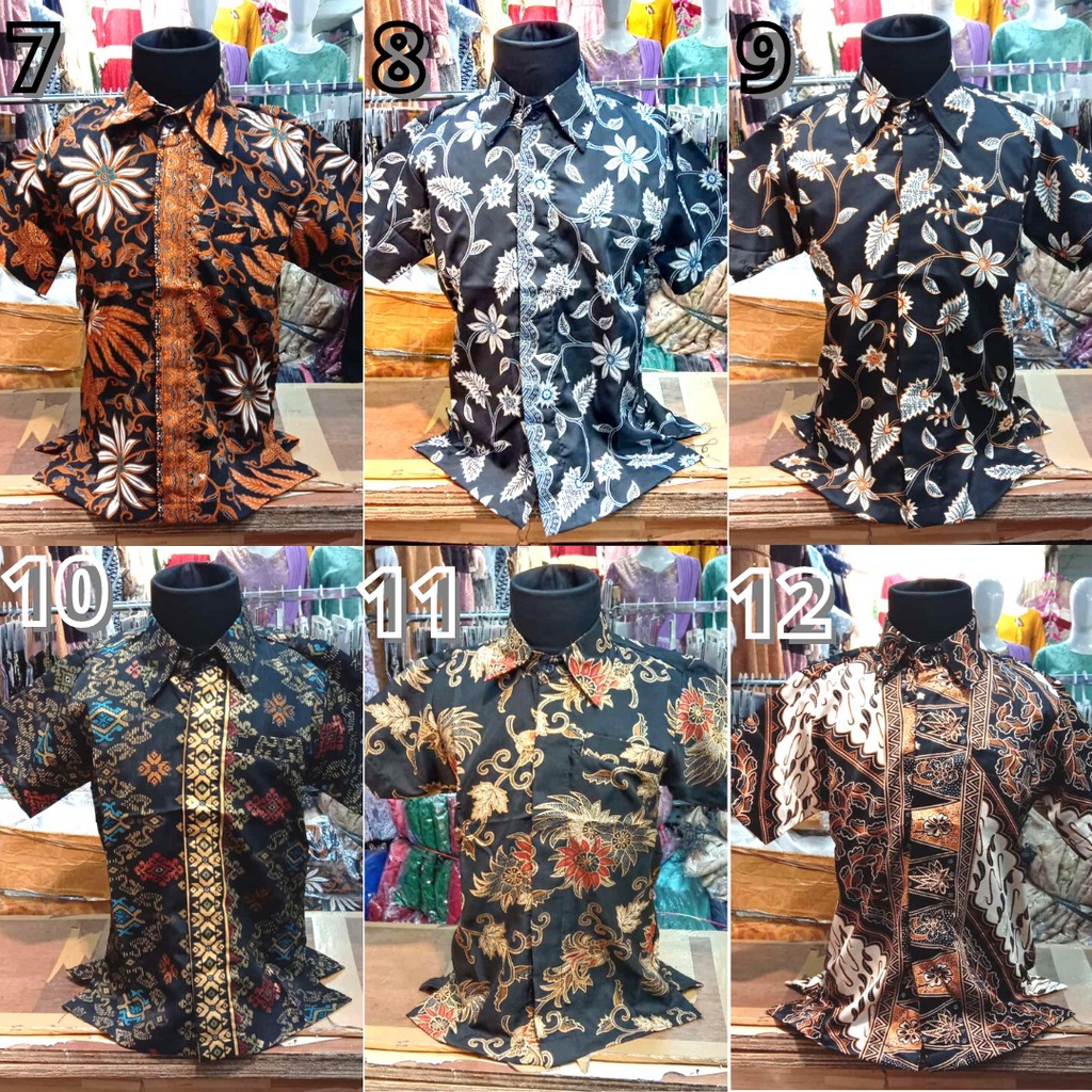 Kemeja Anak Batik Lengan Pendek Aneka Motif