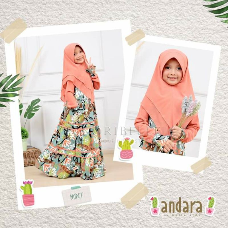 ANDARA BY ORIBELLE/ GAMIS ORIBELLE ANAK/ GAMIS ANAK PREMIUM/ GAMIS SYAR'I ANAK/SET GAMIS KHIMAR ANAK