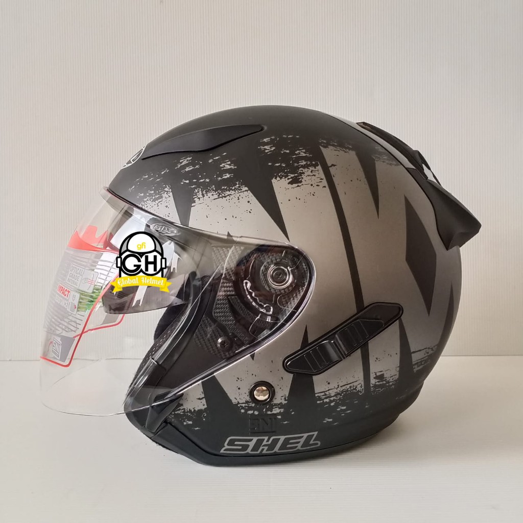 Helm Shell Rover Motif Saber Black Doff Silver Original