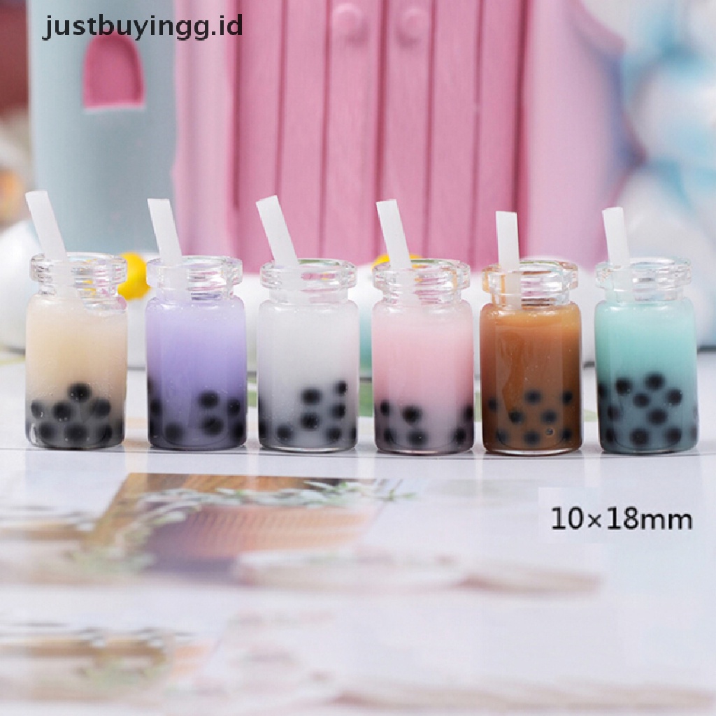 Justbuyingg.Id 2pcs Miniatur Minuman Pearl Milk Tea Aksesoris Rumah Boneka 1 / 12