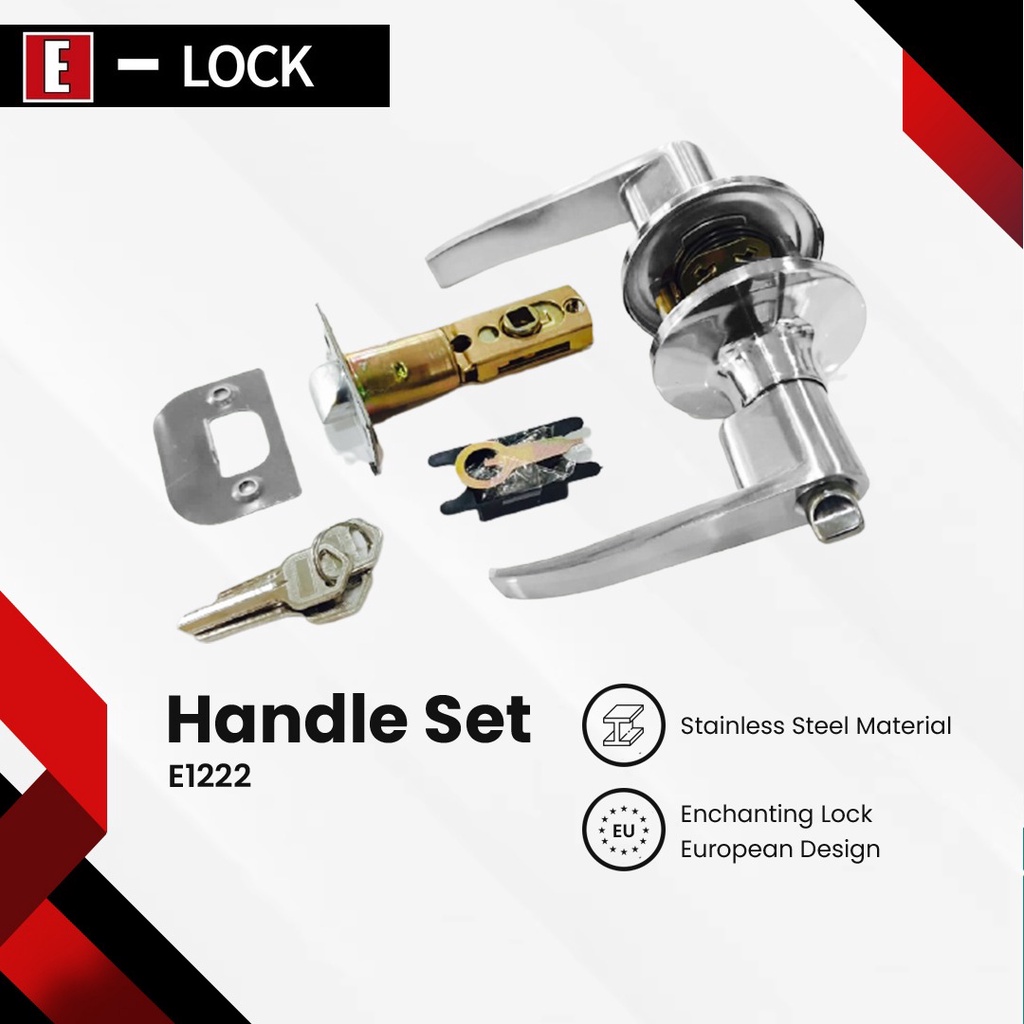 Set Kunci Pintu Kamar Mandi Elock Level Handle Europe Enchanting E1222