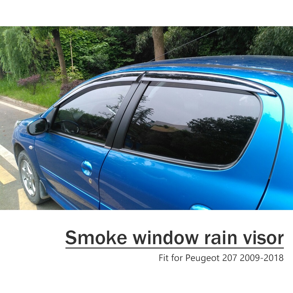 1 set Visor Jendela Mobil Bahan ABS Untuk Peugeot 207 2009-2018