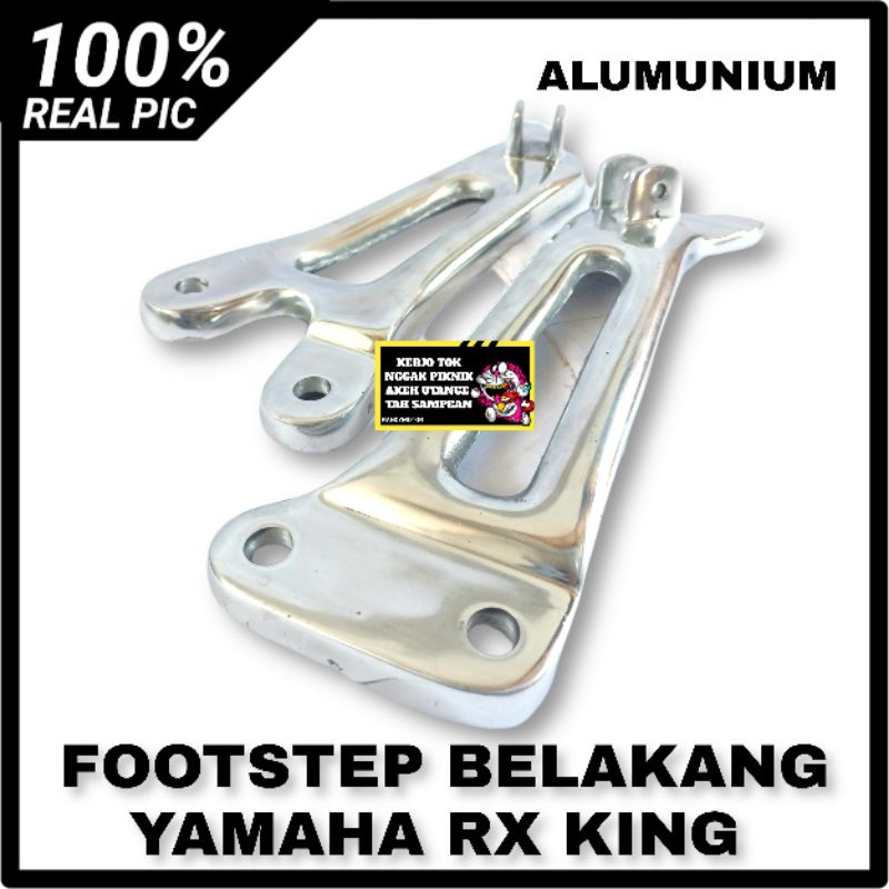 FOOTSTEP FUSTEP BOSTEP POSTEB PIJAKAN KAKI BELAKANG YAMAHA RX KING ALUMUNIUM POLES SET KARET-4