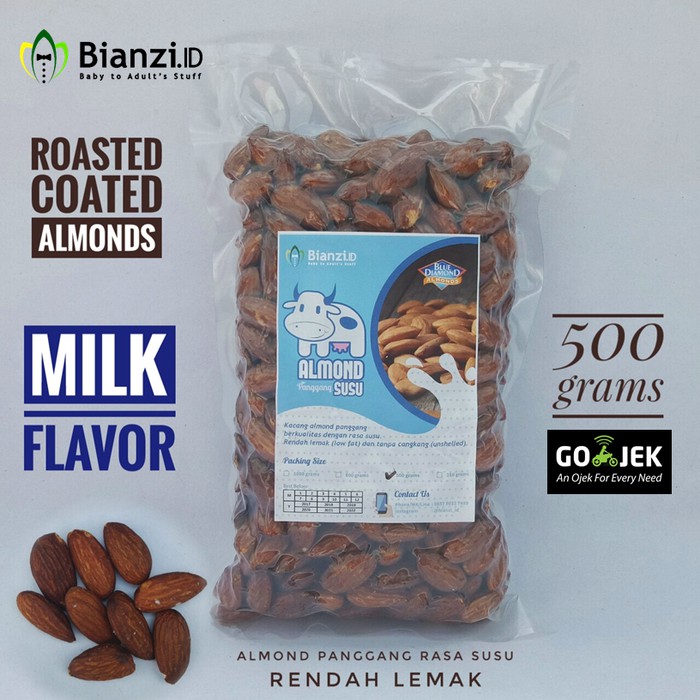 

Kacang Almond Panggang Rasa Susu - 500 grams