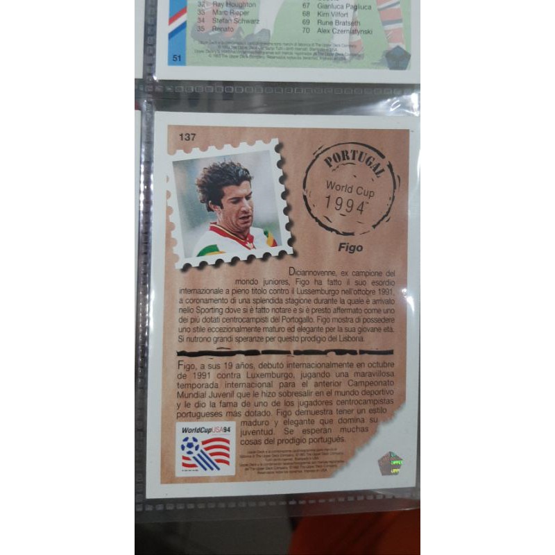 kartu bola Luis Figo very rare