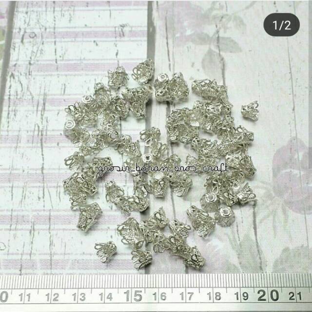 Mahkota / dudukan mutiara 8mm (+- 100pcs)