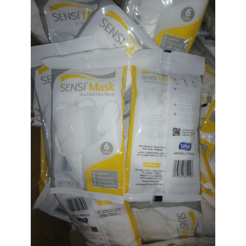 Masker sensi duckbill 3 ply pack  isi 6 pcs