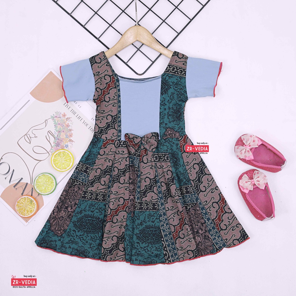 [BATIK] Dress Nadine uk 1-5 Tahun / Dres Pesta Anak Perempuan Harian Pakaian Baju  Cewek Murah