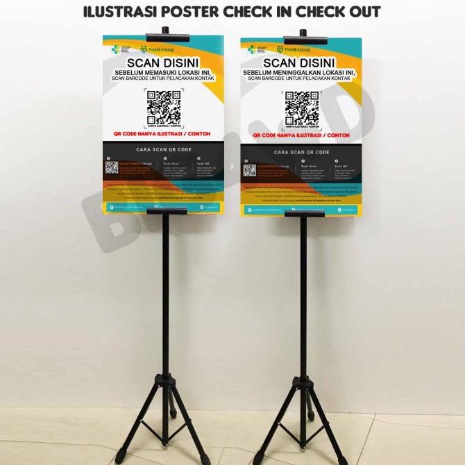 

---Terbartu--- STANDING TRIPOT POSTER CHECK IN CHECK OUT LENGKAP KAKI + PAPAN