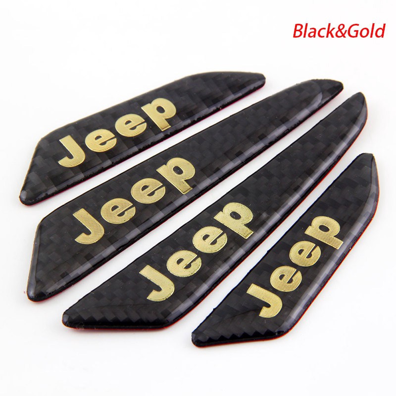 Night knight Stiker Carbon Fiber 3D Anti Baret untuk Kaca Spion Mobil Jeep Wrangler Cherokee / Patriot / renegade