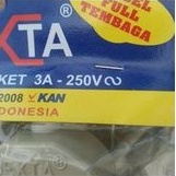 Stop Kontak Gepeng 3Lb + Kabel Tembaga 3M + Lampu (SNI - ISO9001)