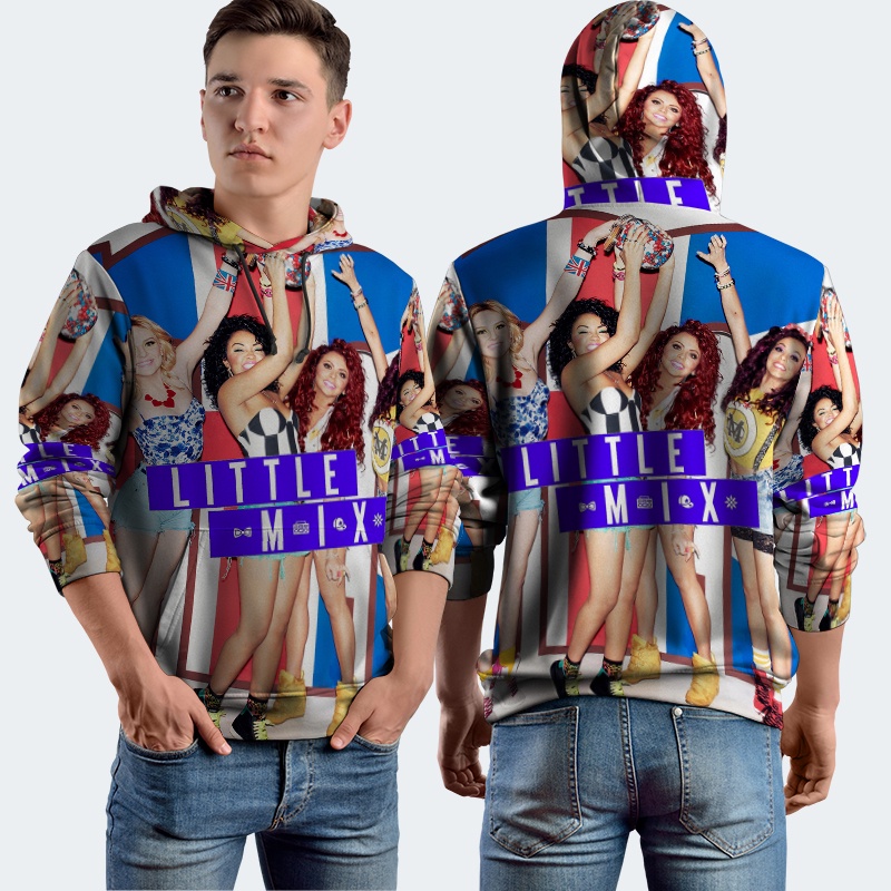 Jaket Hoodie Fullprint Little Mix Bahan Polyester Jersey